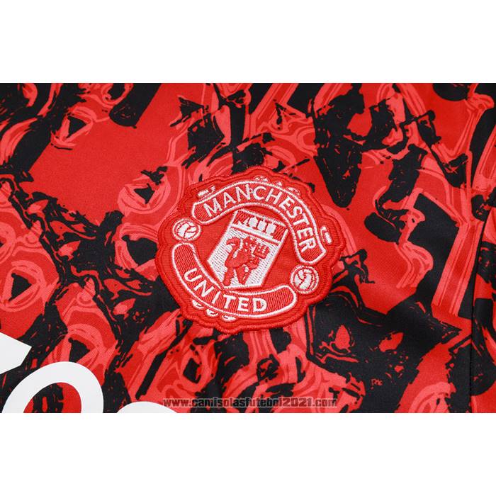 Fato de Treino Manchester United Manga Curta 2023-2024 Vermelho - Calcas Curta